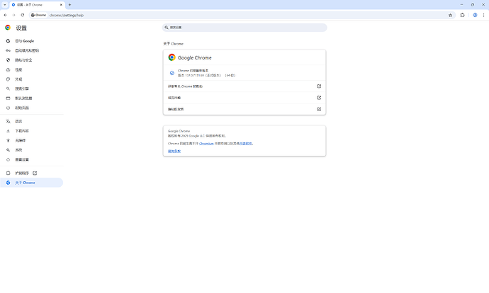 截图显示了Chrome浏览器关于页面的信息,包括版本号和其他详细信息。 (由 AI 生成标题)