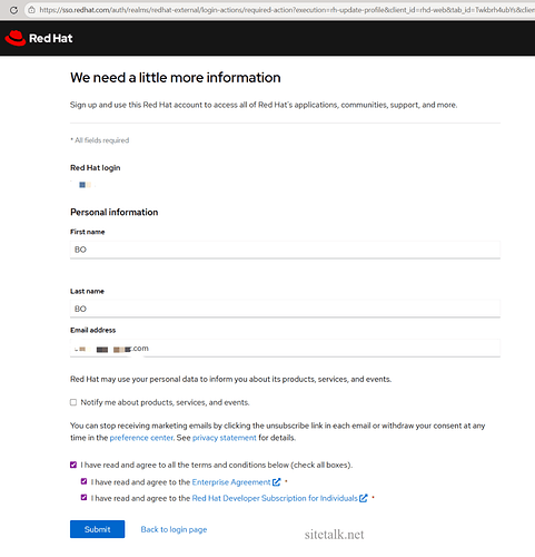 注册Redhat账号