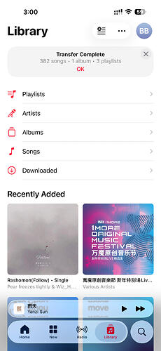 Apple Music importing Spotify playlists