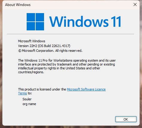 查看Windows 系统版本信息