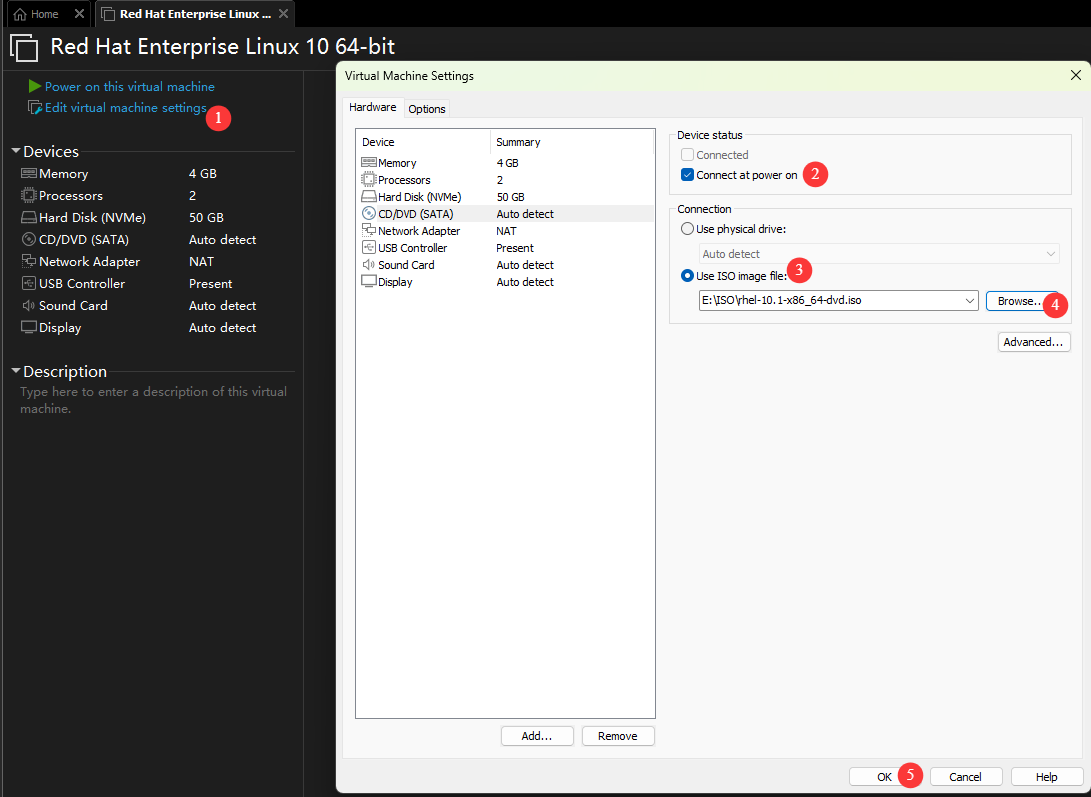 VMware 安装RHEL10